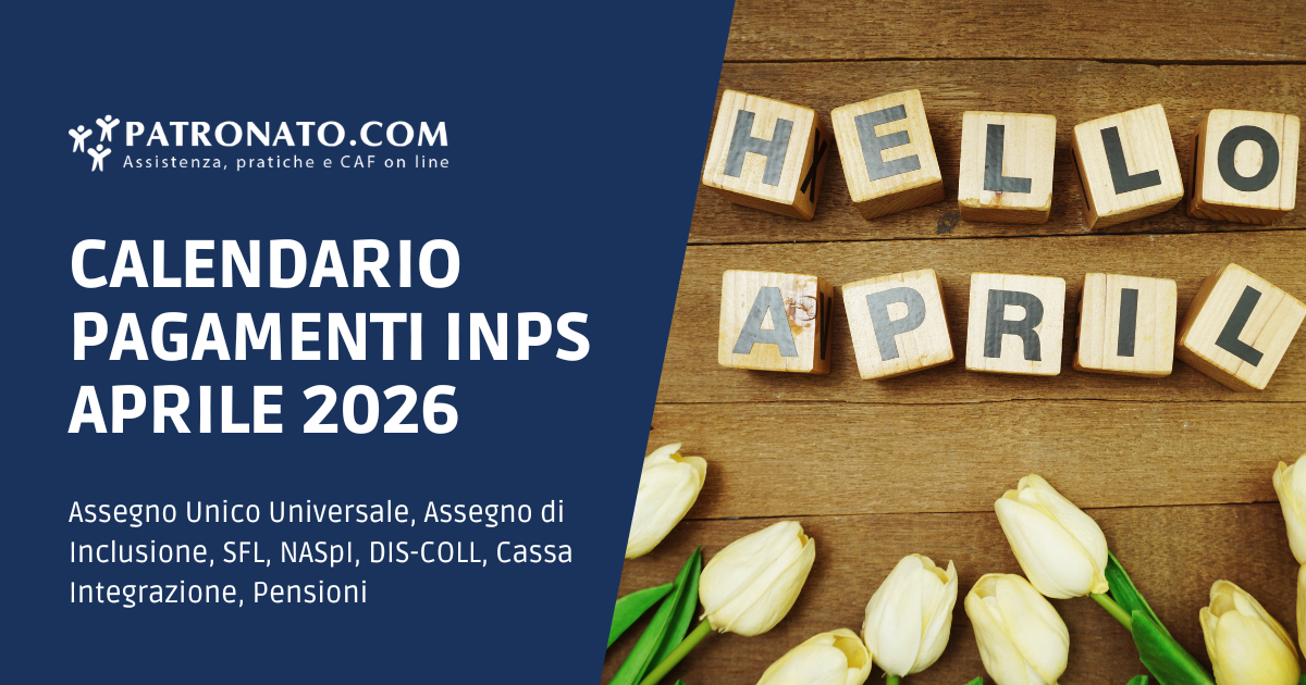 Calendario INPS Aprile 2026 date e giorni pagamenti