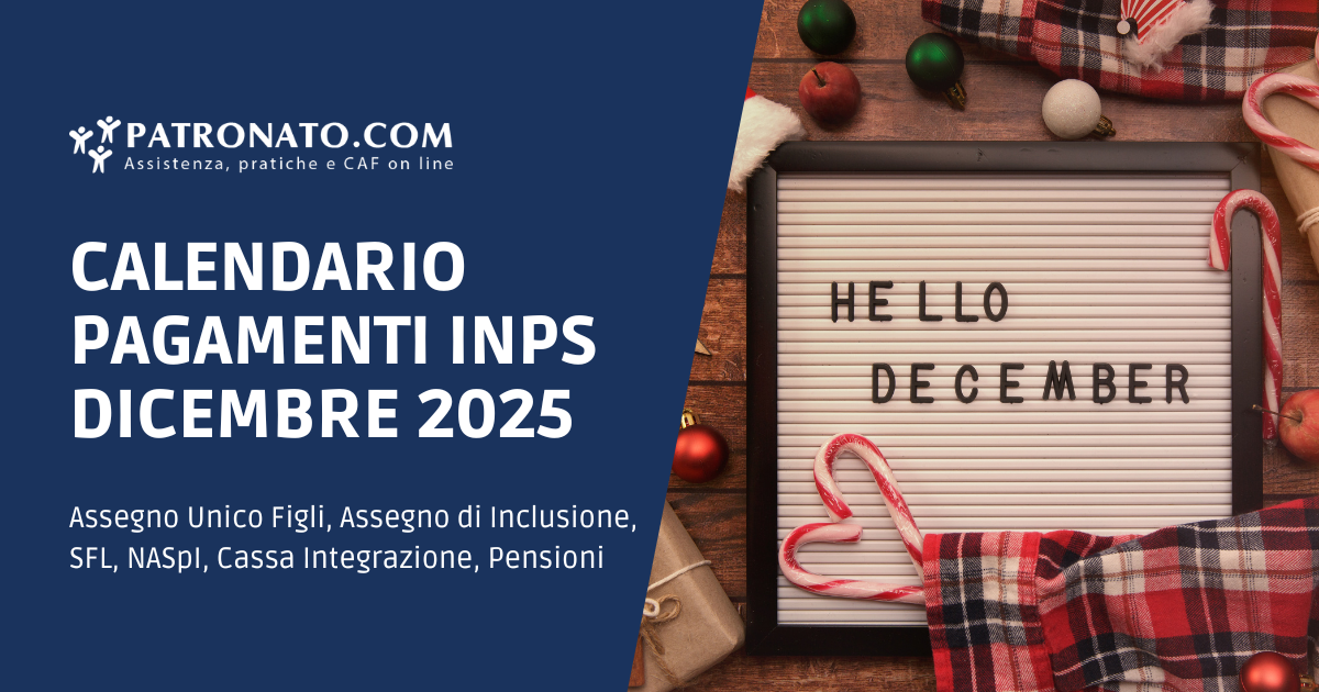 Calendario pagamenti INPS Dicembre 2025