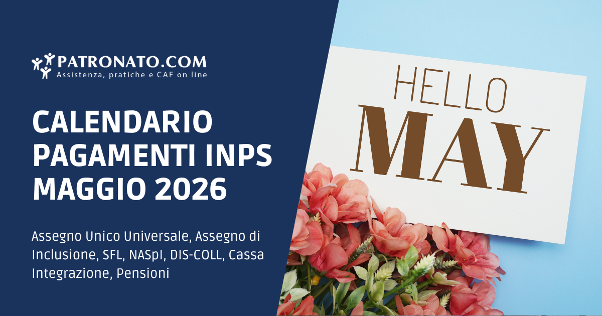 Calendario- pagamenti inps maggio 2026