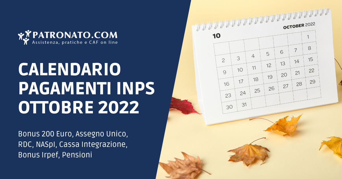 Calendario INPS ottobre