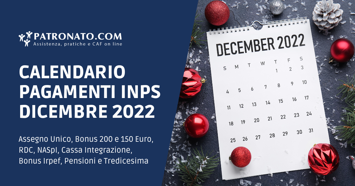 Calendario INPS dicembre