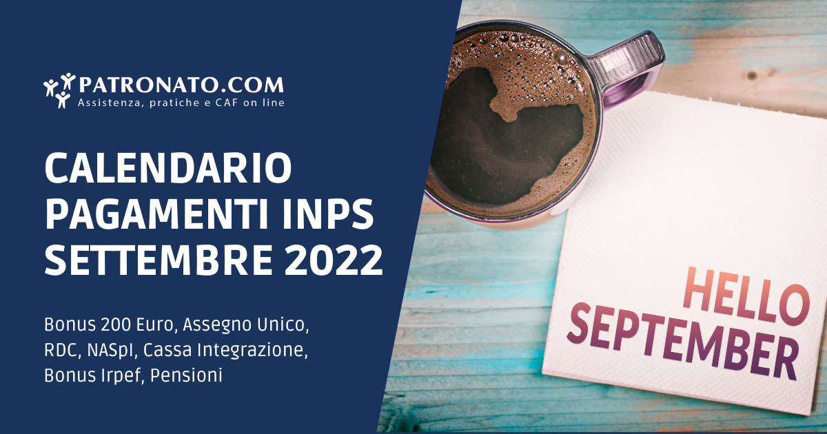 Calendario INPS Settembre